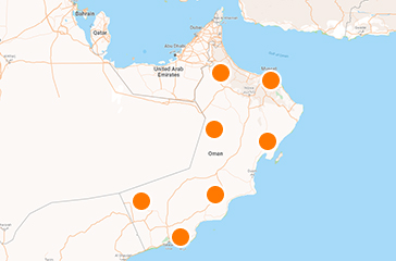 Hotely na mape, Omán