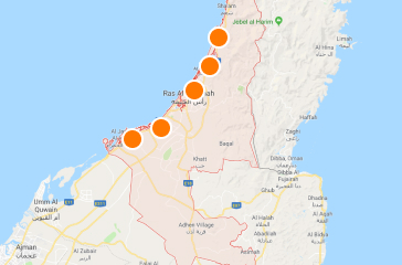 Hotely na mape, Ras Al Khaimah