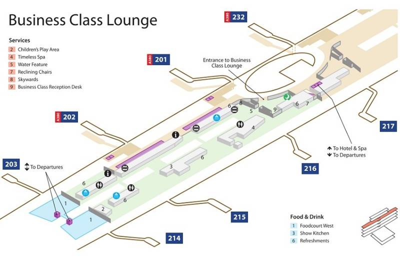 Mapa terminálu 3 - Business Class Lounge