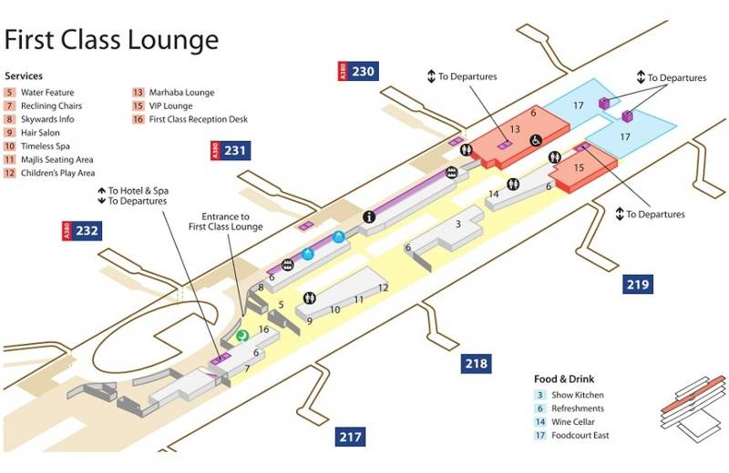 Mapa terminálu 3 - First Class Lounge