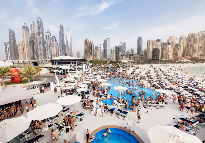 Plážový klub Zero Gravity v Dubai Marina